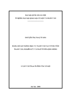 Luận văn đánh giá hệ thống dịch vụ tham vấn tại trung tâm tham vấn nghiên cứu và phát triển cộng đồng trung tâmre