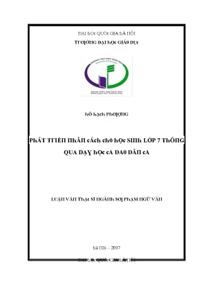 Luận văn phát triển nhân cách cho học sinh lớp 7 thông qua dạy học ca dao dân ca