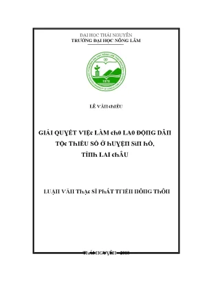 Luận văn giải quyết việc làm cho lao động dân tộc thiểu số ở huyện sìn hồ tỉnh lai châu