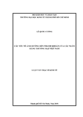 Luận văn các yếu tố ảnh hưởng đến thanh khoản của các ngân hàng thương mại việt nam