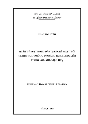 Luận văn quản lý hoạt động đào tạo nghề may thời trang tại trường cao đẳng nghề long biên trong bối cảnh hiện nay
