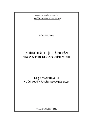 Luận văn những dấu hiệu cách tân trong thơ dương kiều minh