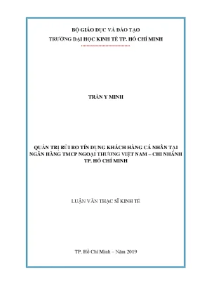 Luận văn quản trị rủi ro tín dụng khách hàng cá nhân tại ngân hàng tmcp ngoại thương việt nam chi nhánh tp hồ chí minh