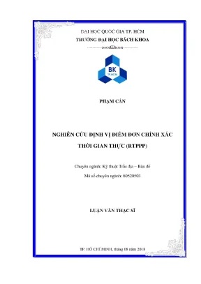 Luận văn thạc sĩ kỹ thuật trắc địa bản đồ nghiên cứu định vị điểm đơn chính xác thời gian thực rtppp