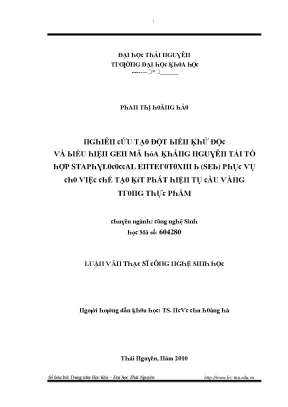 Luận văn nghiên cứu tạo đột biến khử độc và biểu hiện gen mã hoá kháng nguyên tái tổ hợp staphylococcal enterotoxin b seb phục vụ cho việc chế tạo kít phát hiện t