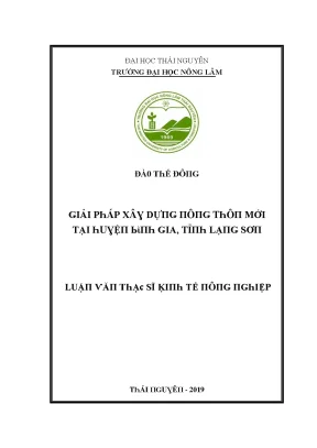 Luận văn giải pháp xây dựng nông thôn mới tại huyện bình gia tỉnh lạng sơn