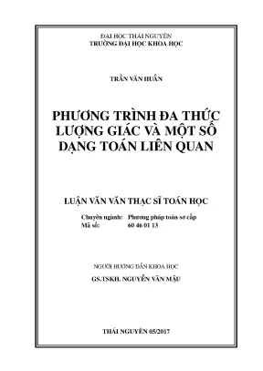 Luận văn phương trình đa thức lượng giác và một số dạng toán liên quan