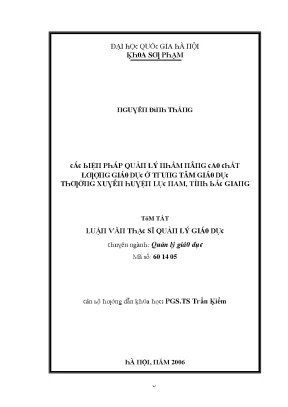 Luận văn vận dụng phương pháp dạy học theo dự án phần hóa học hữu cơ lớp 9