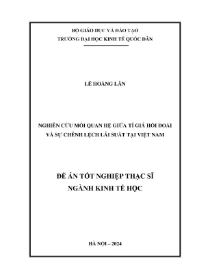 Luận văn thạc sĩ kinh tế học nghiên cứu mối quan hệ giữa tỉ giá hối đoái và sự chênh lệch lãi suất tại việt nam
