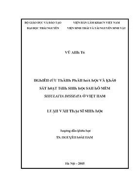 Luận văn nghiên cứu thành phần hóa học và khảo sát hoạt tính sinh học san hô mềm sinularia dissecta ở việt nam