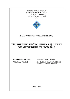 Luận văn tốt nghiệp đại học tìm hiểu hệ thống nhiên liệu trên xe mitsubishi triton 2022