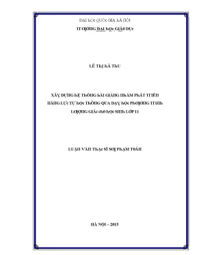 Luận văn xây dựng hệ thống bài giảng nhằm phát triển năng lực tự học thông qua dạy học phương trình lượng giác cho học sinh lớp 11