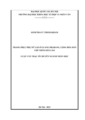 Luận văn thạc sĩ nhân học trang phục phụ nữ lào ở luang prabang cộng hòa dân chủ nhân dân lào