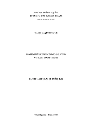 Luận văn giải phương trình tích phân kỳ dị với hạch logarithmic