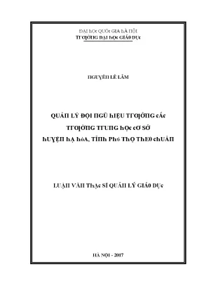 Luận văn quản lý đội ngũ hiệu trưởng các trường trung học cơ sở huyện hạ hòa tỉnh phú thọ theo chuẩn