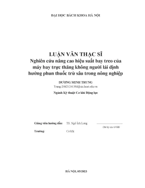 Nghiên cứu nâng cao hiệu suất bay treo của máy bay trực thăng không người lái định hướng phun thuốc trừ sâu trong nông nghiệp