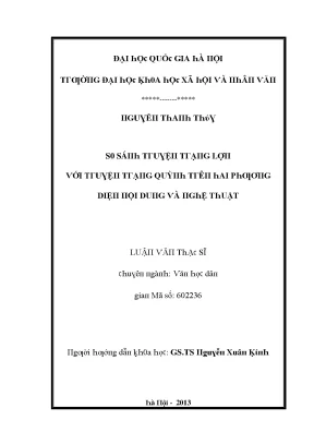 Luận văn so sánh truyện trạng lợn với truyện trạng quỳnh trên hai phương diện nội dung và nghệ thuật
