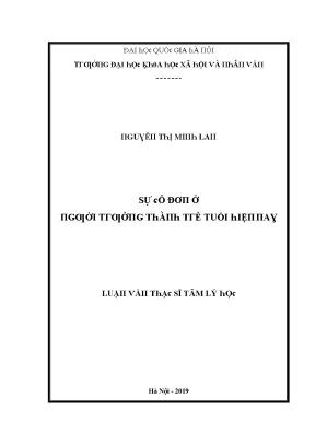 Luận văn sự cô đơn ở người trưởng thành trẻ tuổi hiện nay