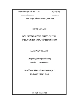 Luận văn thạc sĩ bồi dưỡng công chức cấp xã ở huyện hạ hòa tỉnh phú thọ 1