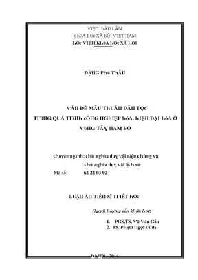 Luận văn vấn đề mâu thuẫn dân tộc trong quá trình công nghiệp hóa hiện đại hóa ở vùng tây nam bộ