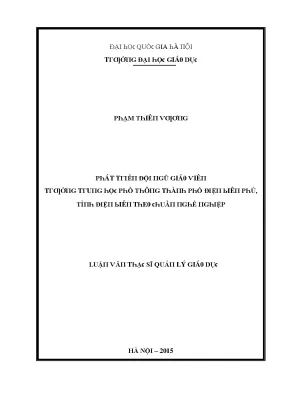 Luận văn phát triển đội ngũ giáo viên trường trung học phổ thông thành phố điện biên phủ tỉnh điện biên theo chuẩn nghề nghiệp