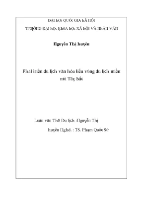 Luận văn phát triển du lịch văn hóa tiểu vùng du lịch miền núi tây bắc