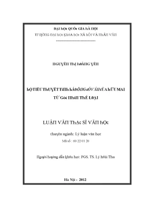 Luận văn bộ tiểu thuyết tình báo ông cố vấn của hữu mai từ góc nhìn thể loại