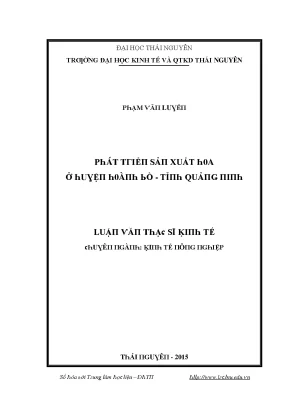 Luận văn nghiên cứu phát triển sản xuất hoa ở huyện hoành bồ tỉnh quảng ninh
