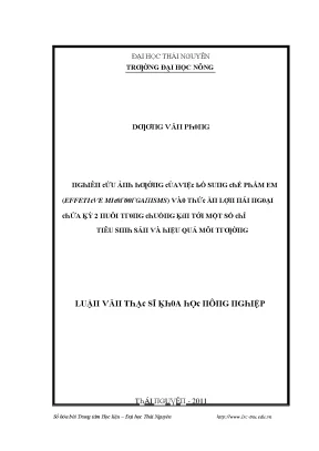 Luận văn nghiên cứu ảnh hưởng của việc bổ sung chế phẩm em effective micoroorganisms vào thức ăn lợn nái ngoại chửa kỳ 2 nuôi trong chuồng kín tới một số chỉ tiêu sinh sản và hiệu quả môi trường