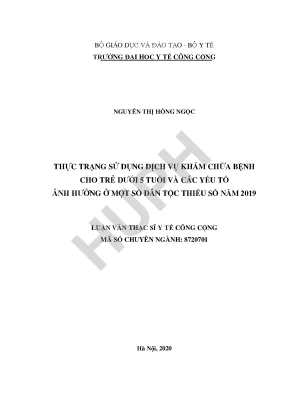Thực trạng sử dụng dịch vụ khám chữa bệnh cho trẻ dưới 5 tuổi và các yếu tố ảnh hưởng ở một số dân tộc thiểu số năm 2019