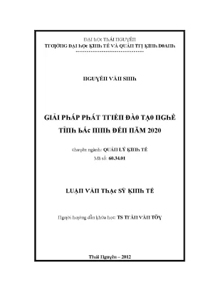 Luận văn giải pháp phát triển đào tạo nghề tỉnh bắc ninh đến năm 2020
