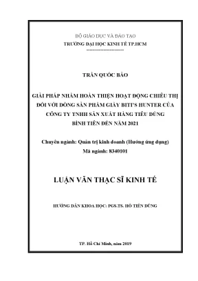 Luận văn giải pháp nhằm hoàn thiện hoạt động chiêu thị đối với dòng sản phẩm giày bitis hunter của công ty tnhh sản xuất hàng tiêu dùng bình tiên đến năm 2021