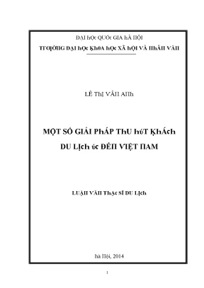 Luận văn một số giải pháp thu hút khách du lịch úc đến việt nam