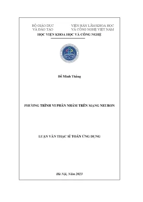 Luận văn thạc sĩ toán ứng dụng phương trình vi phân nhám trên mạng neuron