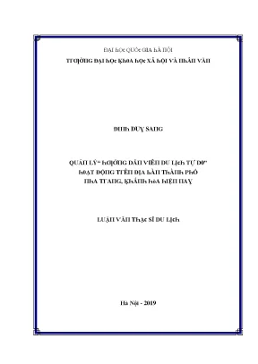 Luận văn quản lý hướng dẫn viên du lịch tự do hoạt động trên địa bàn thành phố nha trang khánh hòa hiện nay