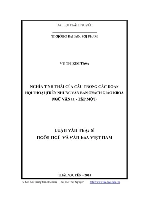 Luận văn nghĩa tình thái của câu trong các đoạn hội trên những văn bản ở sách giáo khoa ngữ văn 11 tập một