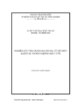 Luận văn nghiên cứu ứng dụng đại số gia tử để điều khiển hệ thống gương mặt trời