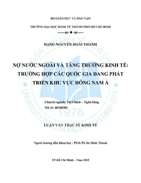 Luận văn nợ nước ngoài và tăng trưởng kinh tế trường hợp các quốc gia đang phát triển khu vực đông nam á