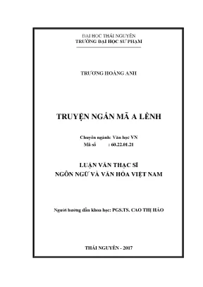 Luận văn truyện ngắn mã a lềnh