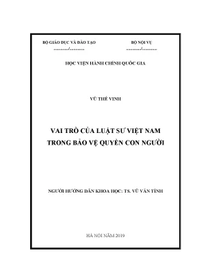 Luận văn vai trò của luật sư việt nam trong bảo vệ quyền con người