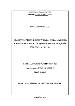 Luận văn quản lý phát triển chương trình đào tạo đại học ngành kiến trúc công trình của đại học kiến trúc hà nội đáp ứng nhu cầu xã hội