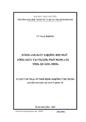 Luận văn nâng cao chất lượng đội ngũ công chức tại thành phố móng cái tỉnh quảng ninh