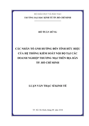 Luận văn các nhân tố ảnh hưởng đến tính hữu hiệu của hệ thống kiểm soát nội bộ tại các doanh nghiệp thương mại trên địa bàn tp hồ chí minh