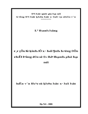 Luận văn các yếu tố kinh tế xã hội ảnh hưởng đến chất lượng dân số đô thị thành phố hà nội