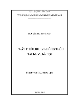 Luận văn phát triển du lịch nông thôn tại ba vì hà nội