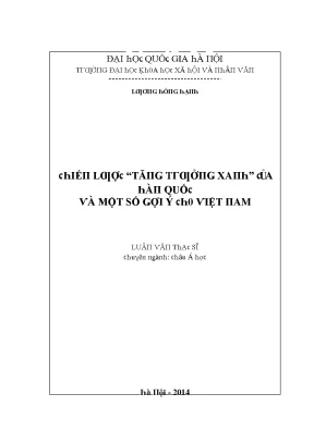 Luận văn chiến lược tăng trưởng xanh của hàn quốc và một số gợi ý cho việt nam