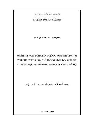 Luận văn quản trị hoạt động bồi dưỡng học sinh giỏi tại trường trung học phổ thông khoa học giáo dục trường đại học giáo dục đại học quốc gia hà nội