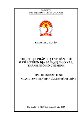 Luận văn thực hiện pháp luật về dân chủ ở cơ sở trên địa bàn quận gò vấp thành phố hồ chí minh