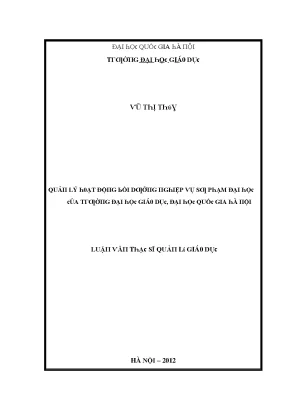 Luận văn quản lý hoạt động bồi dưỡng nghiệp vụ sư phạm đại học của trường đại học giáo dục đại học quốc gia hà nội