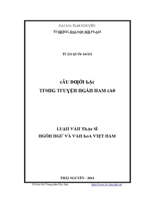 Luận văn câu dưới bậc trong truyện ngắn nam cao